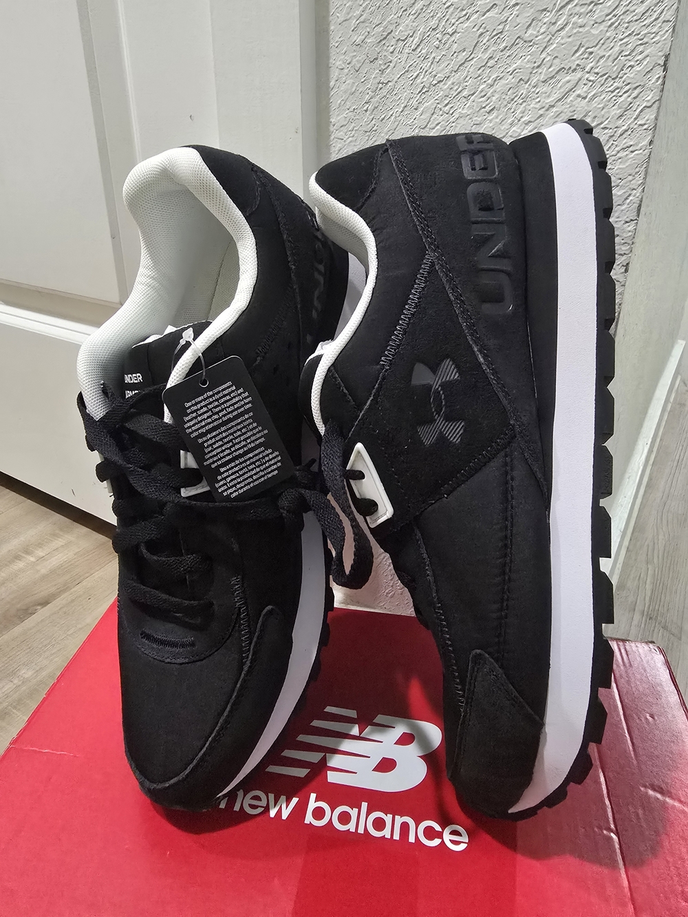 Under Armour Essential Runner Men's Black and White Retro Runner Sneakers